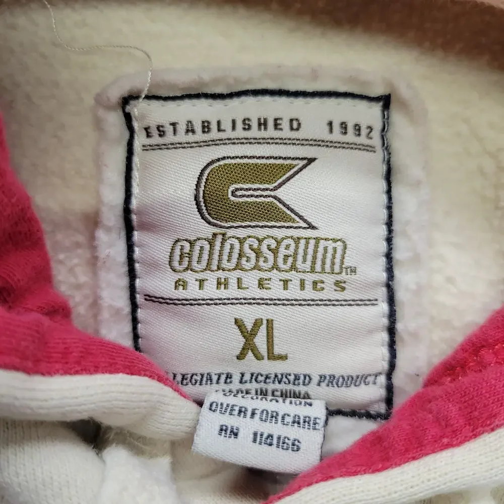 Wisconsin Badgers Hoodie Womens XL Colosseum Cream Embroidered NCAA Sweatshirt